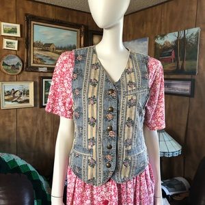 Vintage Boho Cottagecore Floral Vest